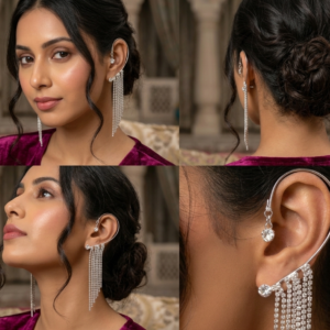 Alternative view of Silver Stone Multi Strings Ear Cuffs